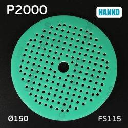 Круг шлифовальный на поролоне Hanko (Р2000; 181отв; 150мм) FS115 зеленый Film Sponge MultiAir липучк