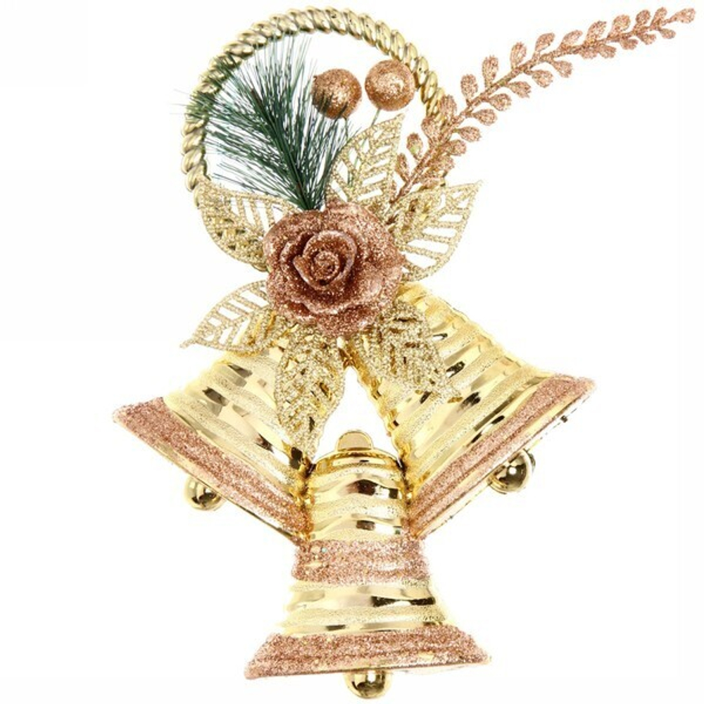 Украшение новогоднее «Колокольчик янтарная нежность» 21 см, золото/янтарь