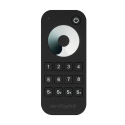 Пульт SMART-R24-DIM Black (8 зон, 2.4G) (Arlight, IP20 Пластик, 5 лет) 031935