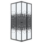 Душевое ограждение Niagara Eco NG-1010-14QBLACK (100х100х190) квадрат,раздвижное,черный,стекло мозаика,1 место