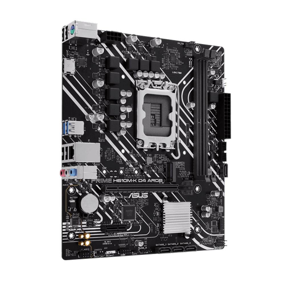 Материнская плата ASUS PRIME  H610M-K D4 ARGB, LGA1700 2xDDR4 4xSATA3 M.2 1xHDMI 2xARGB mATX
