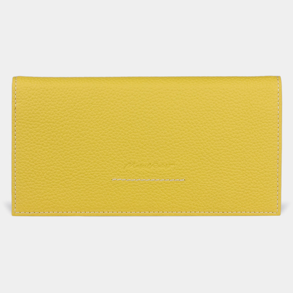 Кошелек женский Eclair Bicolor из кожи теленка желтого цвета