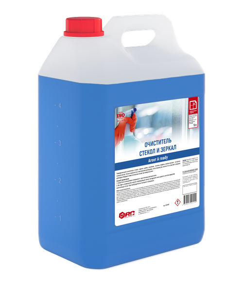 Средство для удаления загрязнений со стекол и зеркал автомобиля Агент А ready, 5л