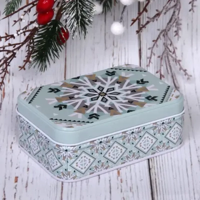 Банка жестяная «Снежинка» 450мл 12,6*9,2*4,3см