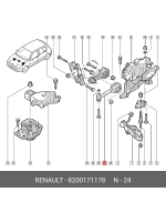 Опора двигателя задняя RENAULT Symbol