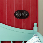 Переключатель / выключатель одноклавишный (черный) Ретро