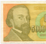Банкнота Югославия 5 000 000 000 динаров 1993 год (Джура Якшич). Новый тип. AA 3446185. VF
