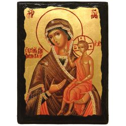 Воспитание. Афонская икона Божией Матери под старину с мощевиком.