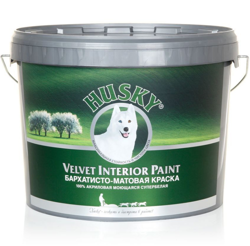 Краска интерьерная HUSKY бархатисто-матовая моющаяся 9л