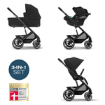 Детская коляска Cybex Balios S Lux BLK Aton B2 i-Size 3 в 1 Moon Black с дождевиком/Volcano Black