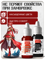 Комбо красок для аэрографа (красная+черная) 2х15 мл