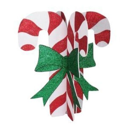 Елочная фигура "Карамельная палочка" 3D, 89*78 см, цвет белый/красный