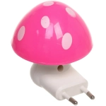Ночник-светильник «Гриб» 7,5*7см с датчиком света, цвет розовый 4LED 230V