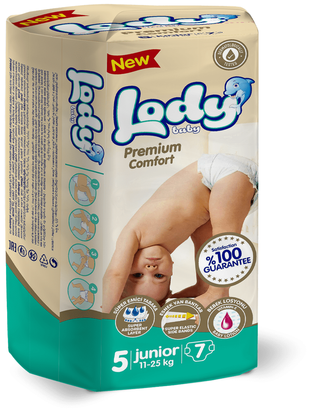 памперсы LADI babi 11-25кг номер 5  7шт