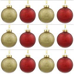 GAEM Набор из 12шт, Украшение новогоднее Шар "Счастливый день", D8 см, L35 W27 H8 см