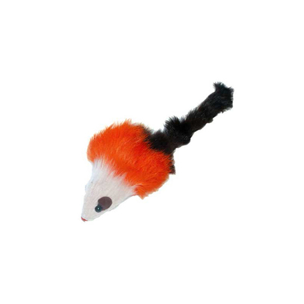 Игрушка КОТЕНОК меховая мышь с пищалкой, 10 см