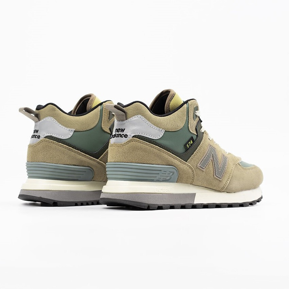 кроссовки New Balance 574 Mid x Stone Island Olive / White Winter