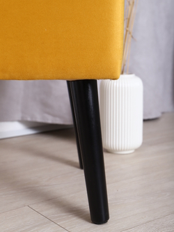 Пуф "Twist" антивандальный велюр горчичный/венге