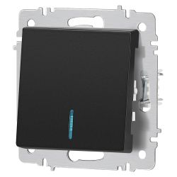 Выключатель Intro Accent 6-102-05 с подсветкой, 10А-250В, IP20, СУ, AL/CU, антрацит | Intro