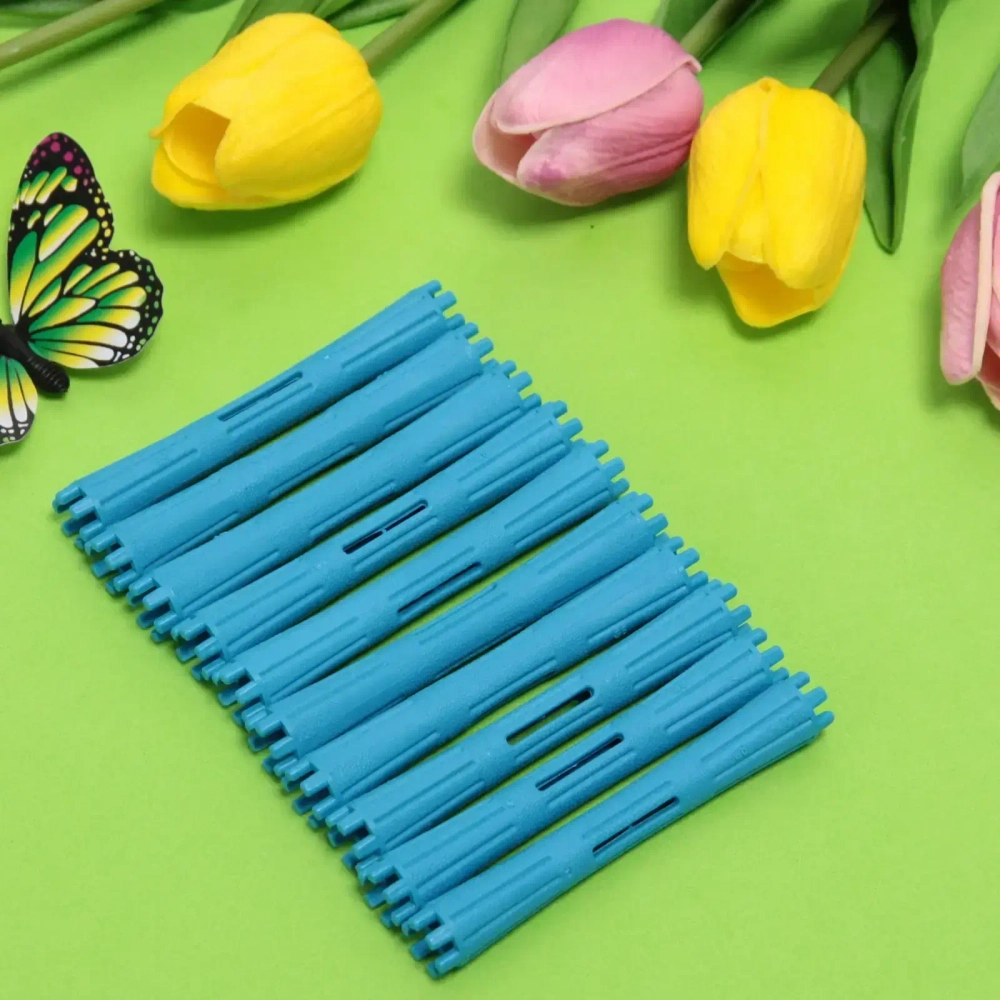 Бигуди пластмассовые-коклюшки 10шт «Styling», микс 6 цветов, d=1см (прозрачный пакет с подвесом), без резинки