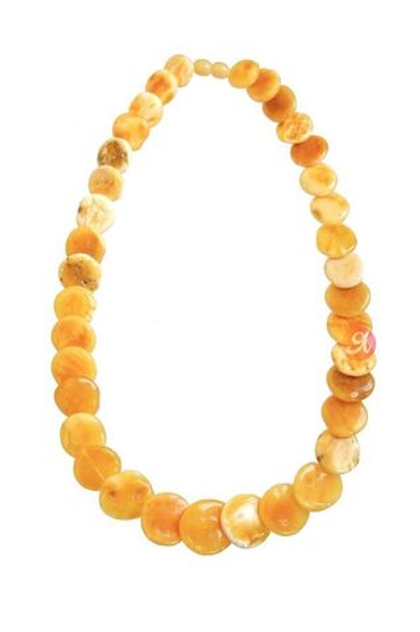 Стильные бусы змейка из крупного пейзажного янтаря (7124)