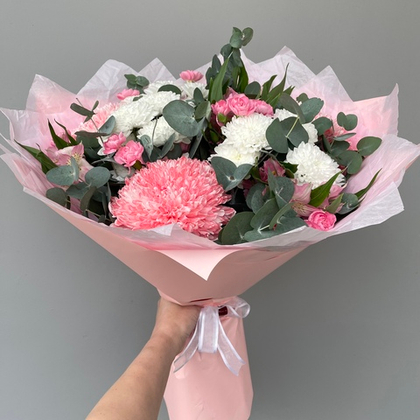 Букет Микс (Хризантемы, Альстромерии, Гвоздика)