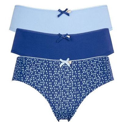 Набор из 3 сине-голубых трусиков-шортов Olivia (Размер: L) (Цвет: синий с голубым)