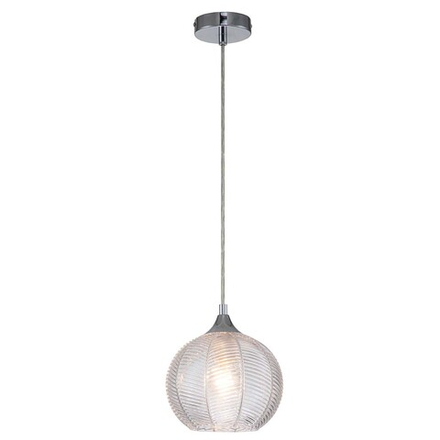 Подвесной светильник 1х40Вт E27, металл/стекло, прозрачный