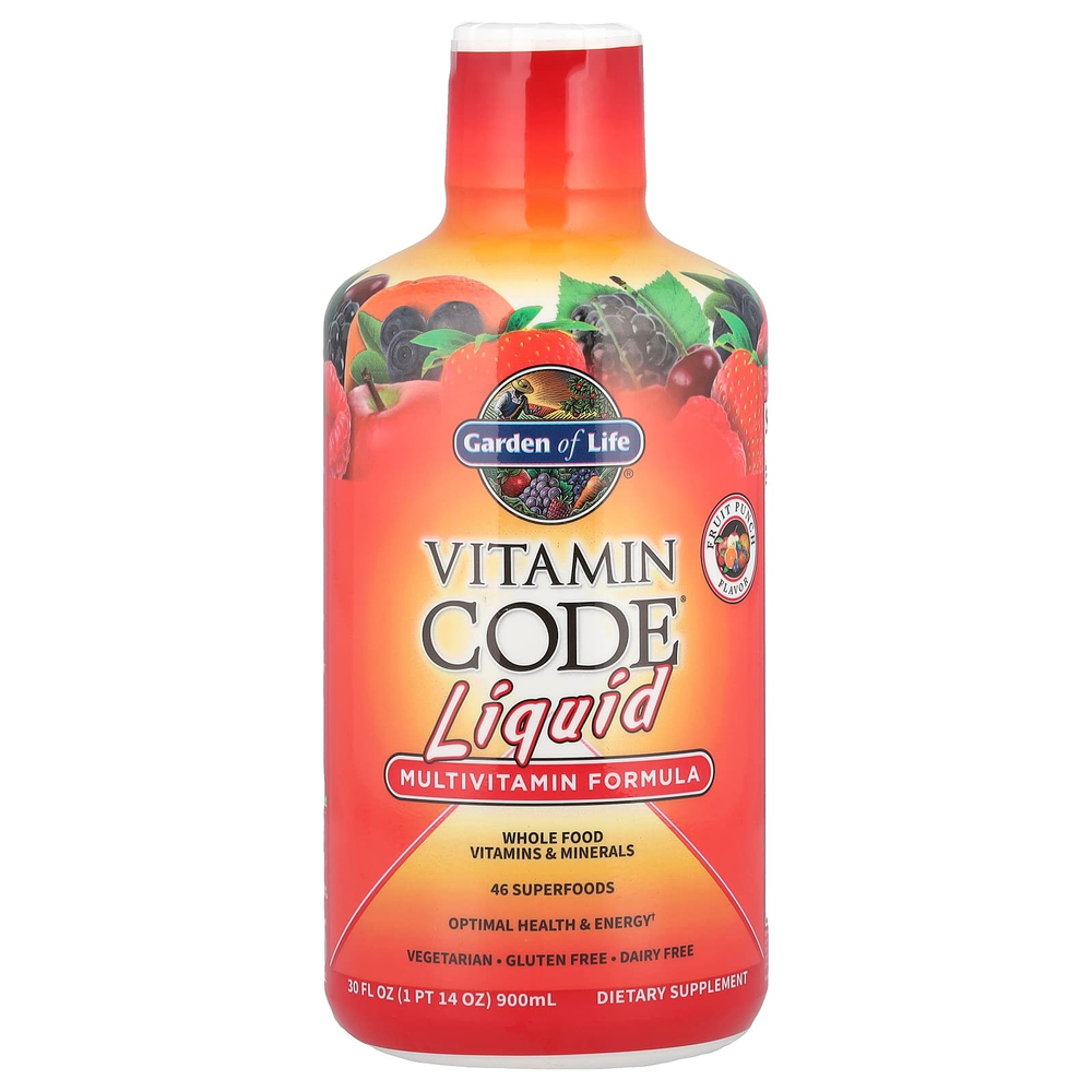 Garden of Life, Vitamin Code Liquid, мультивитаминная формула, фруктовый пунш, 900 мл (30 жидк. унц.)