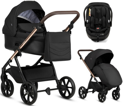 Детская коляска Tutis Leo 3 Plus 3 в 1 с автокреслом Beno Black 1582201 Black