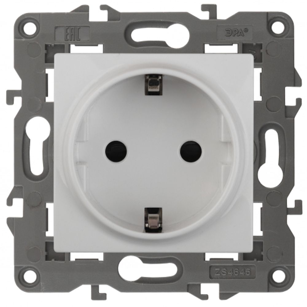 14-2101-01 ЭРА Розетка 2P+E Schuko, 16A-250В, IP20, Эра Elegance, белый