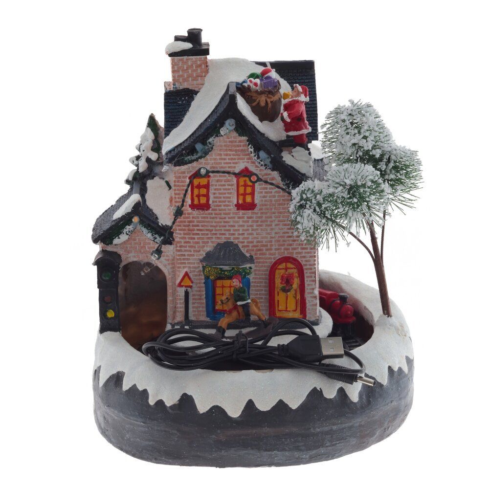 GAEM Фигурка декоративная "Рождество" (4 мелодии, подсвет, движ, 3xAA н/п, +USB), L19 W18 H22 см