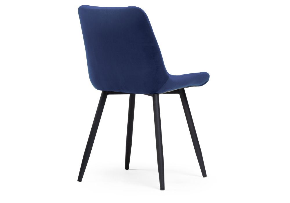 Стул на металлокаркасе Челси велюр синий / черный