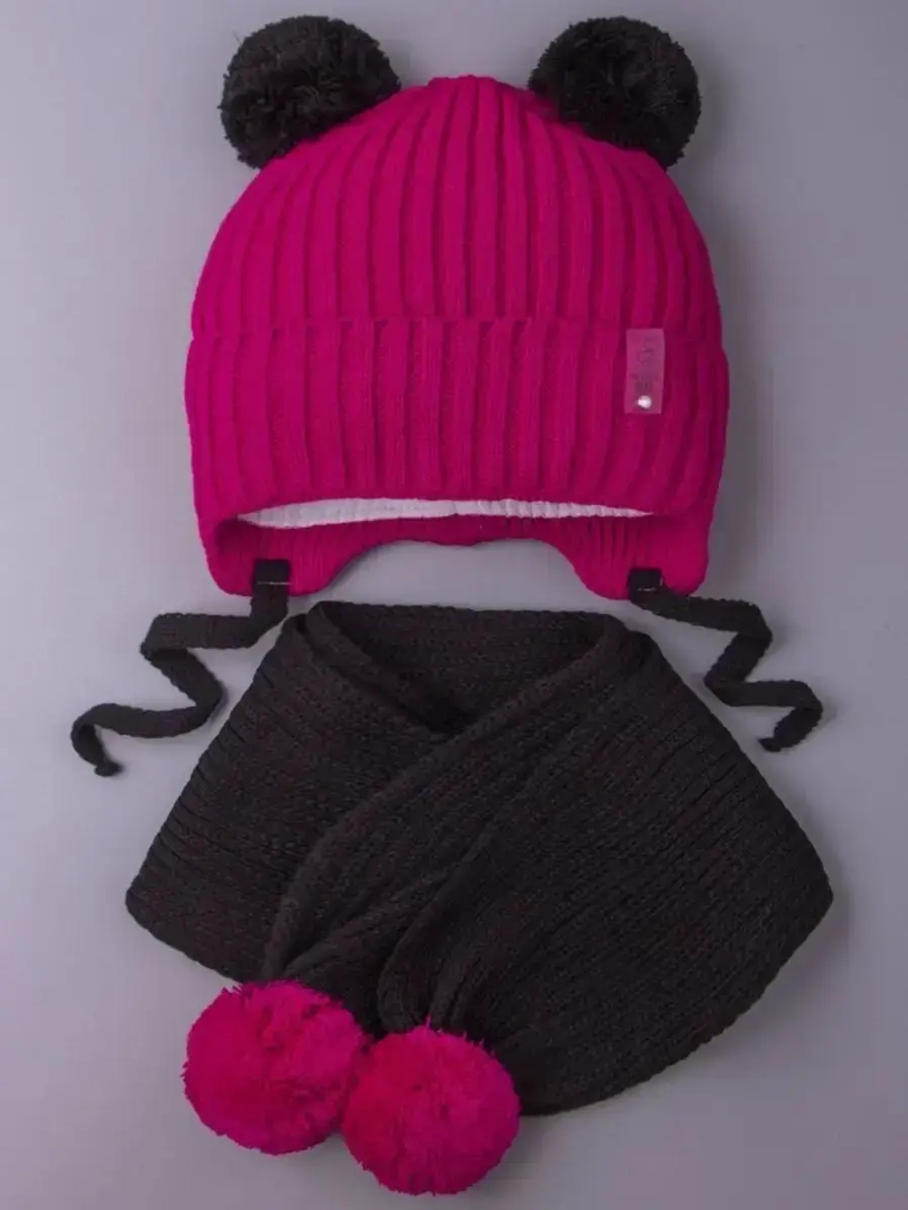 Шапка для девочки осенняя и шарф с ушками