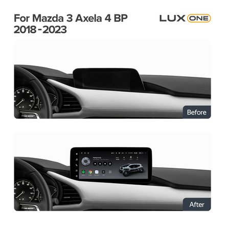 Магнитола для Mazda 3 2018-2023 (BP, левый руль)  - Teyes LUX ONE 360 монитор 12.3", Android 10, CarPlay, 4G SIM-слот, 6/128 ГБ, 4 камеры в комплекте
