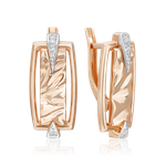 Серьги «Впечатление» с английским замком из комбинированного золота c натуральными топазами white 02-5095-00-201-1111