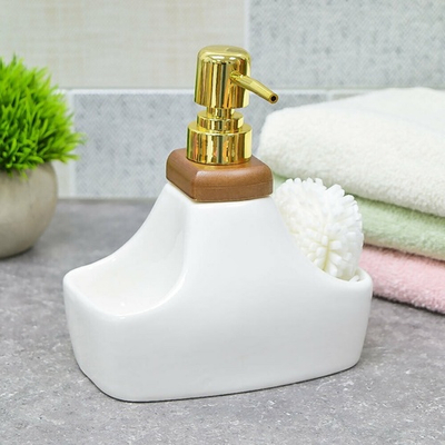 Диспенсер для моющего средства с губкой "Tropical", фарфор