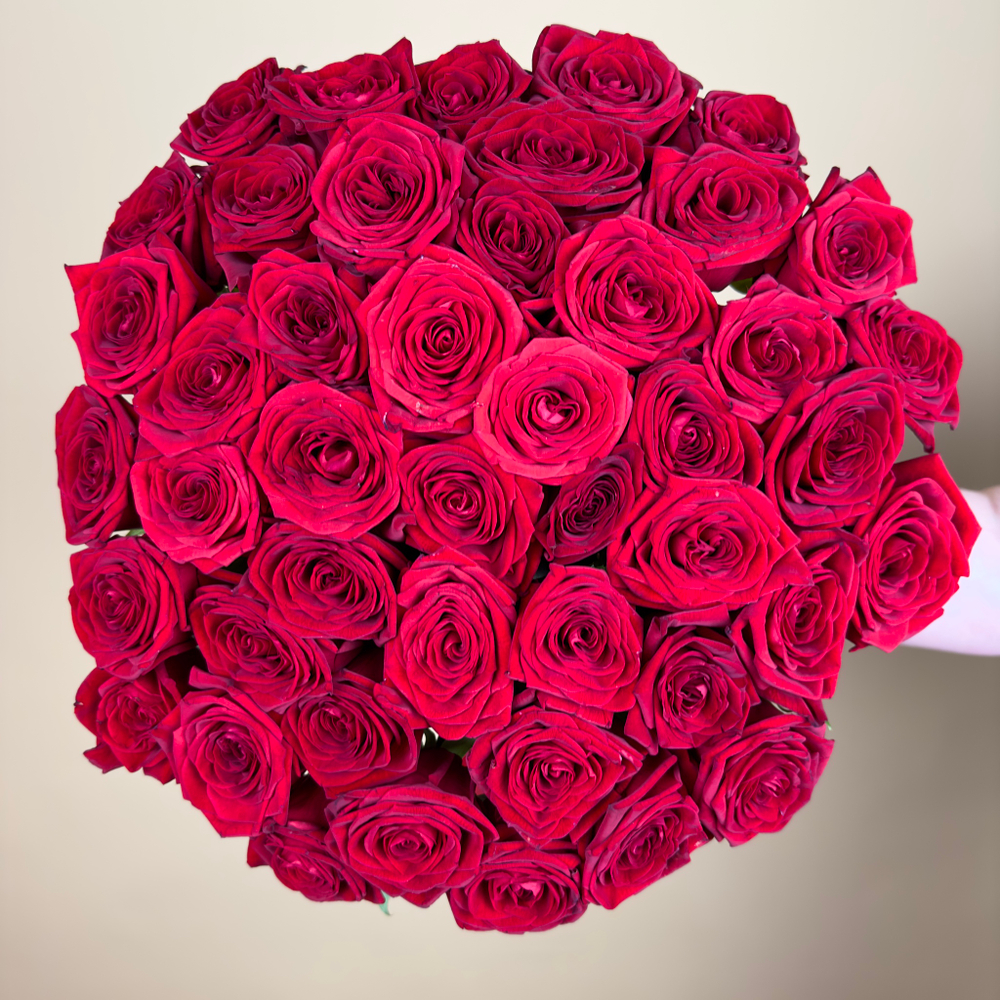 Flower bouquet of 45 Russian red roses