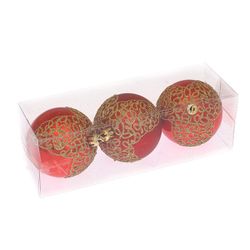 GAEM Набор из 3шт Украшение новогоднее Шар "Византийский орнамент", D7 см