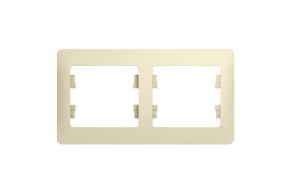 Рамка 2-ая Schneider Glossa горизонтальная бежевая