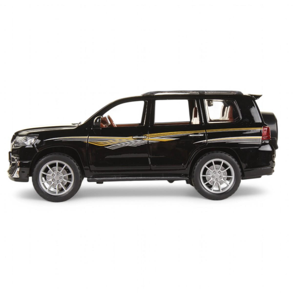 Модель ин. мет. "Toyota Land Cruiser Prado" 21см, свет-звук 21см, двери, черный, коробка CZ124-R (Техно