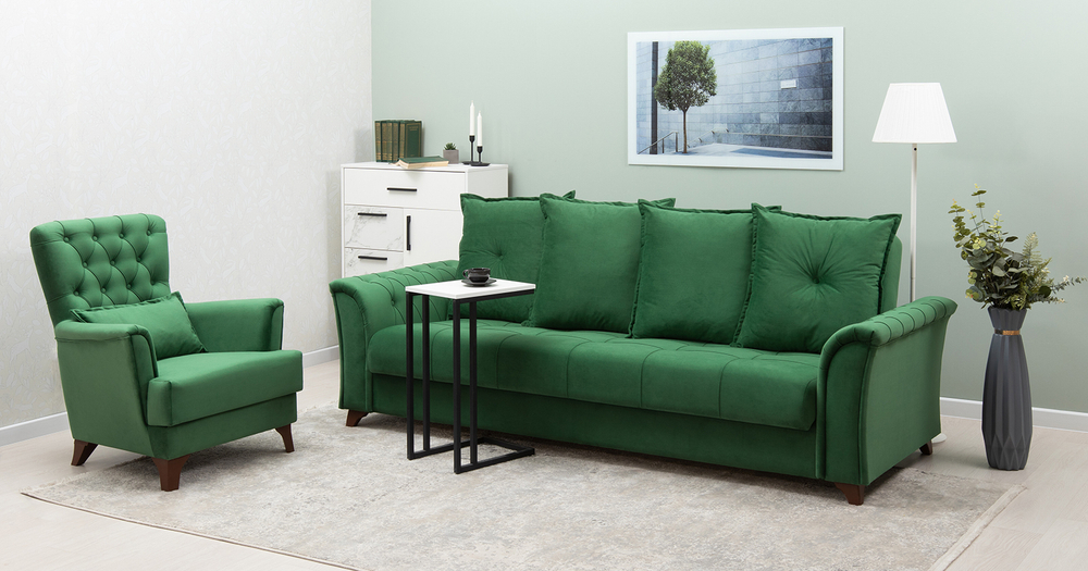 Ирис диван-кровать (темно-зеленый)