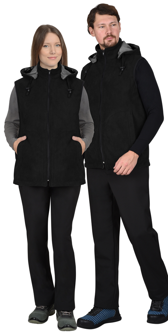 Жилет СИРИУС-ТЕХНО чёрный (флис дублированный)