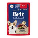 Влажный корм Brit Premium говядина в соусе 85 г до 06.12.24 для взр.собак всех пород (Брит)