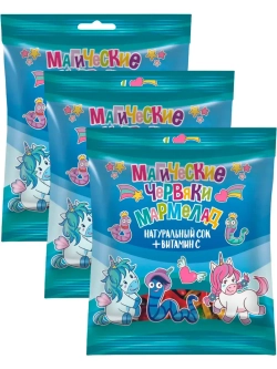 Мармелад жевательный Магические Червяки 90 г * 3 шт