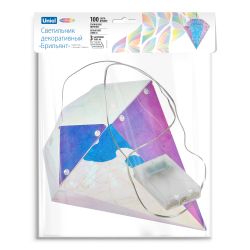 ULD-R507 3АА DIAMOND Светильник декоративный Брильянт. на батарейках 3AA не в-к. 100 светодиодов Белый свет. Цвет корпуса радужный. TM Uniel