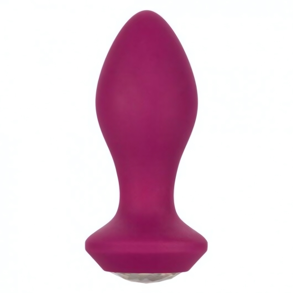 Анальная пробка с кристаллом и вибрацией Power Gem Vibrating Petite Cristal Probe фиолетовая 10,7 см