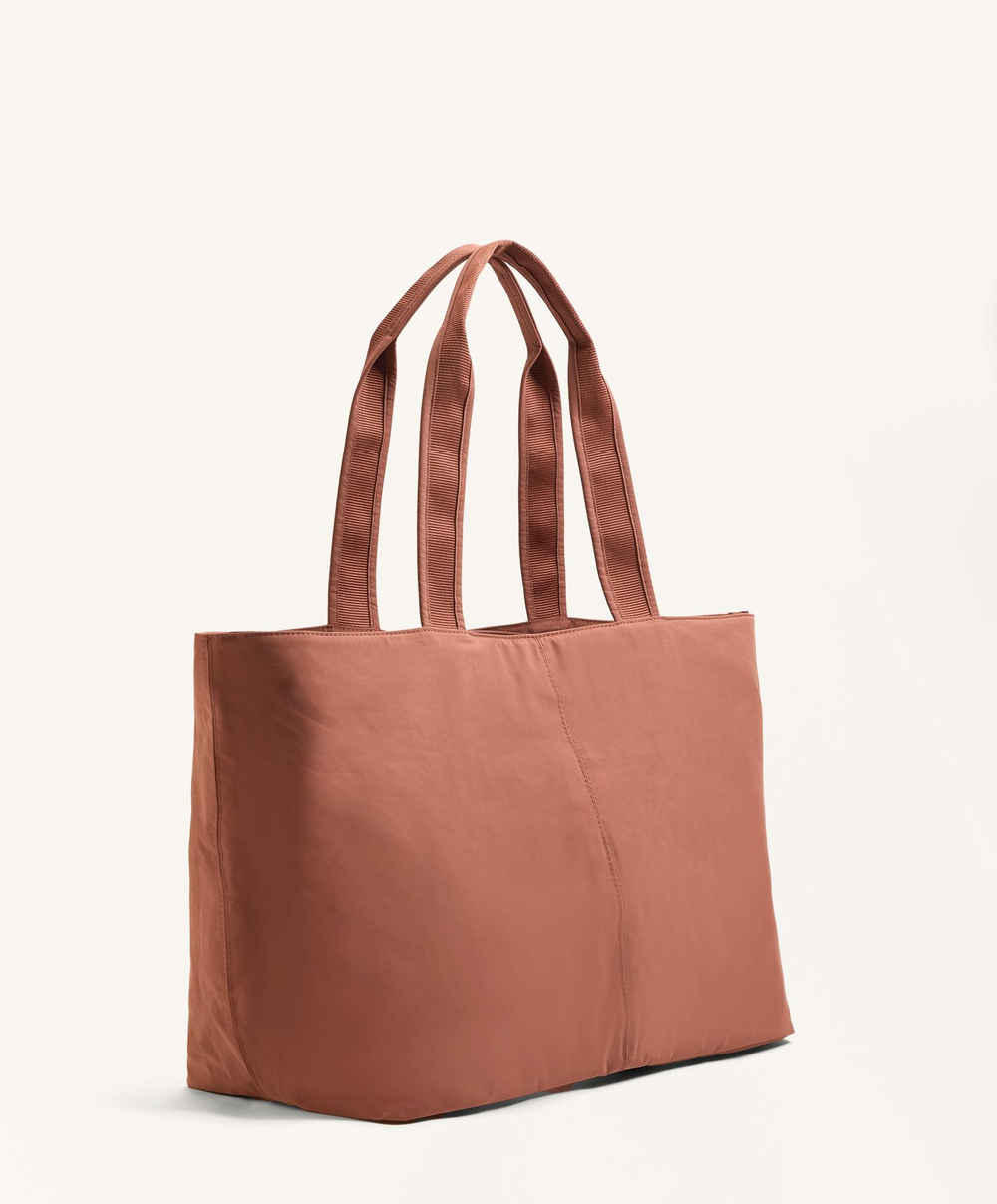 OYSHO Мягкая сумка-шоппер на молнии, терракотовый