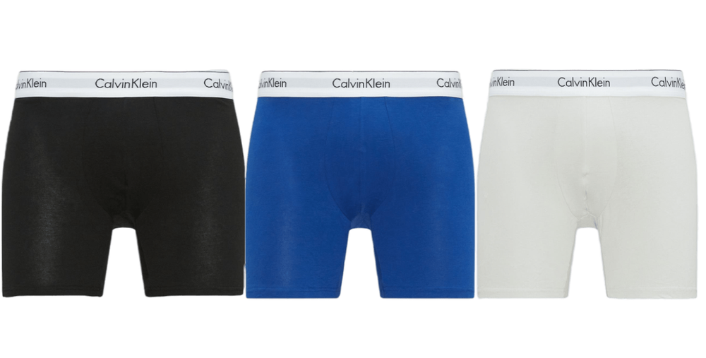 Боксерки теннисные Calvin Klein Modern Cotton Stretch Boxer Brief 3P - mazarine blue/black/lunar rock