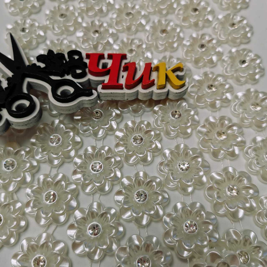 Цветок 3D со стразами #5